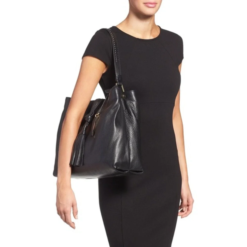 Vince‎ Camuto Taro Leather Hobo Black Slouchy purse Shoulder bag